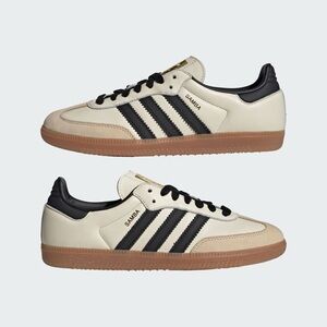 Adidas Samba Cream and Black Womens Sneakers